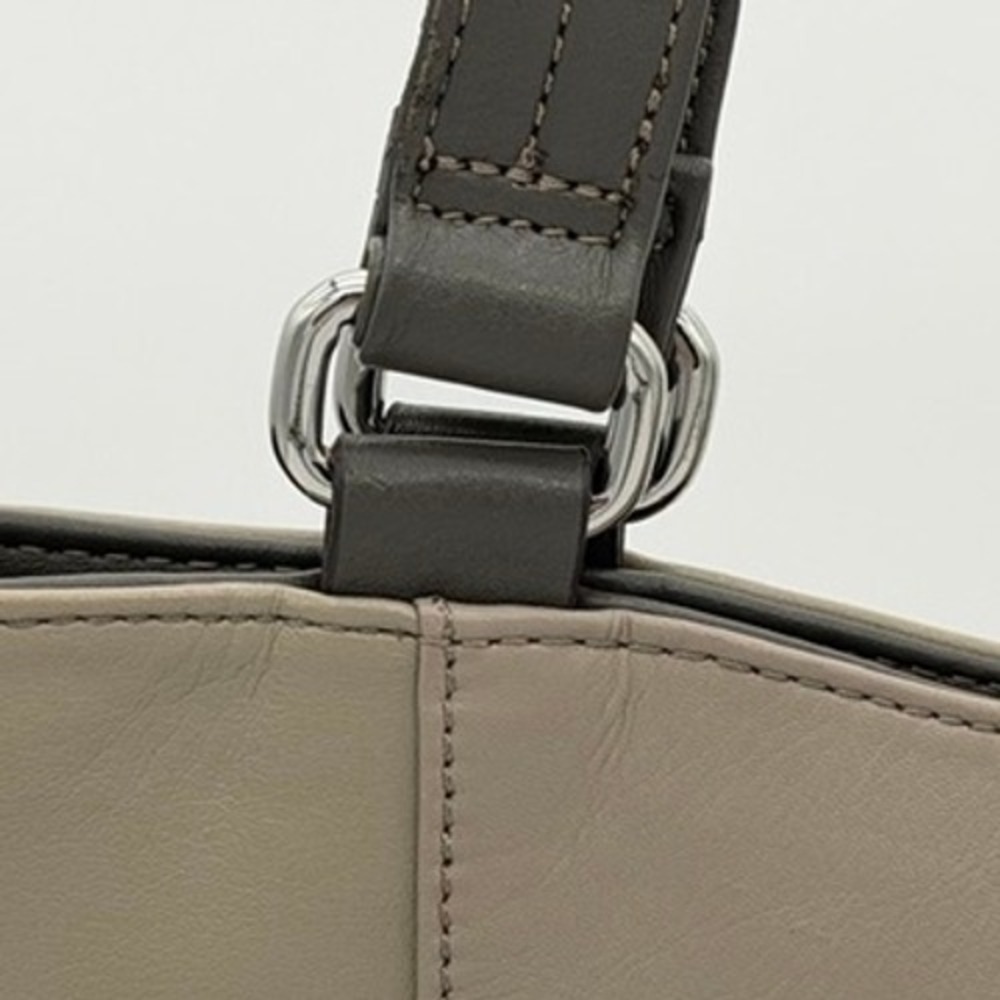 Tignanello Leather Tote Taupe Shoulder Bag NWOT Logo Lined Work Handbag - Picture 4 of 7